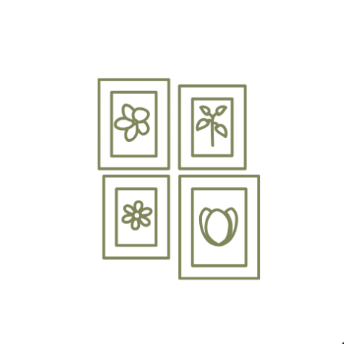 Icon of picture frames symbolizing ready-to-hang canvas artwork